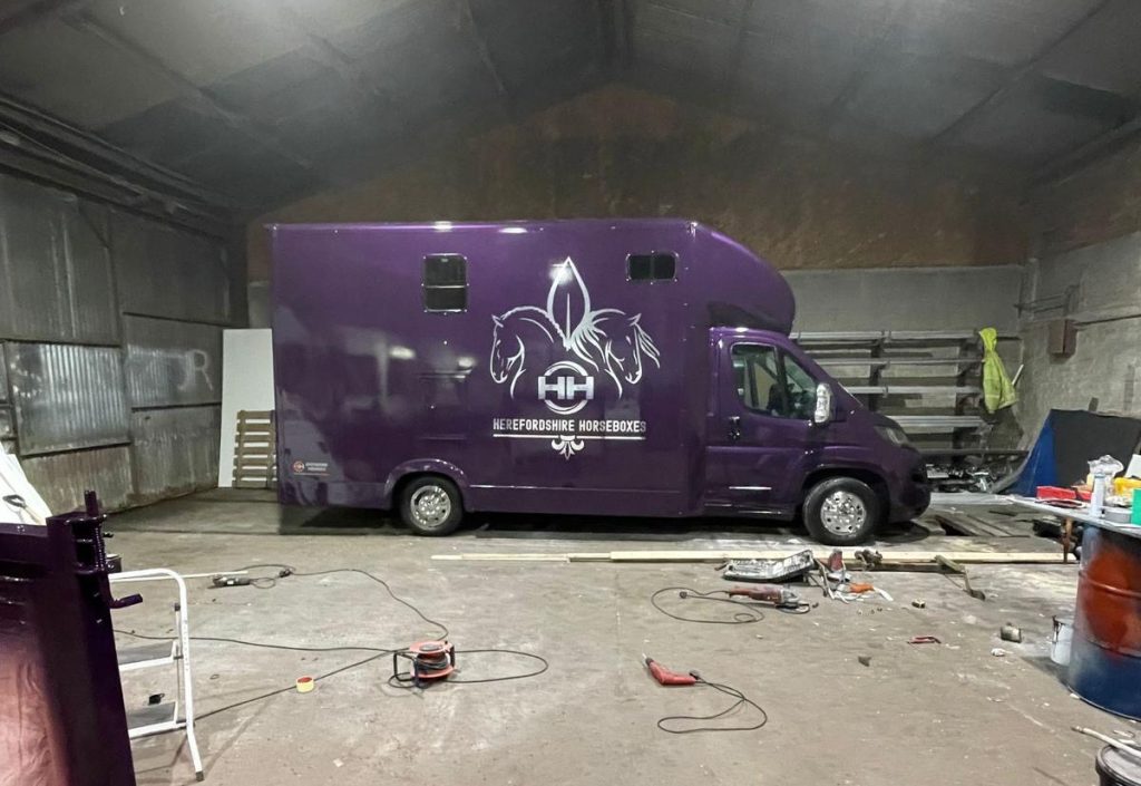 Side of purple horsebox